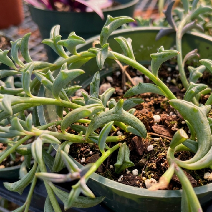 String of Dolphins, Trailing Succulent, Hanging Succulent, Live Plant in 4'' pot
