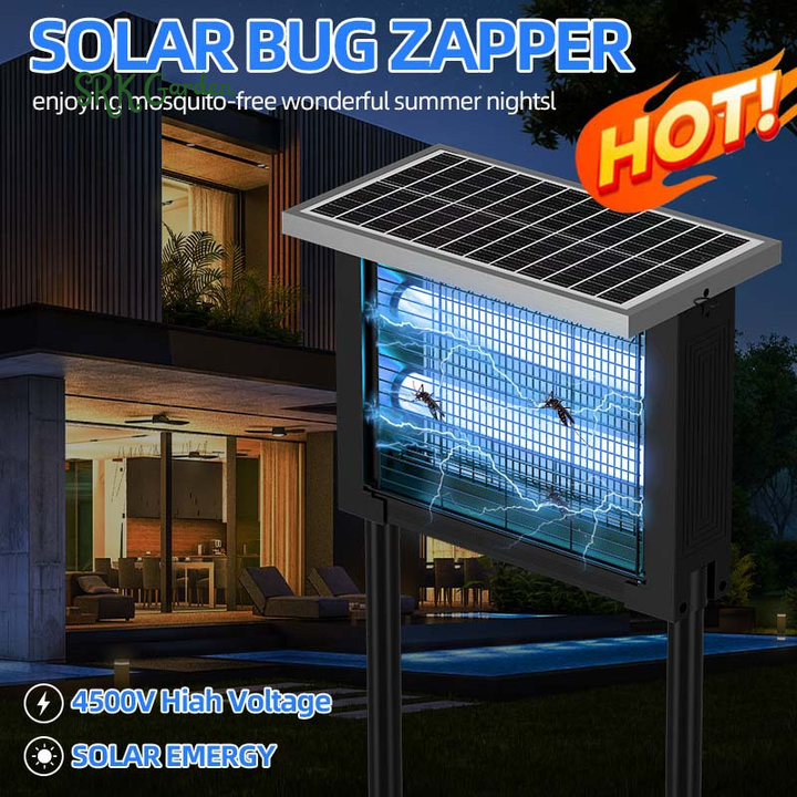 Solar Bug Zapper Outdoor, Waterproof, 4500V w/Smart Light Sensor