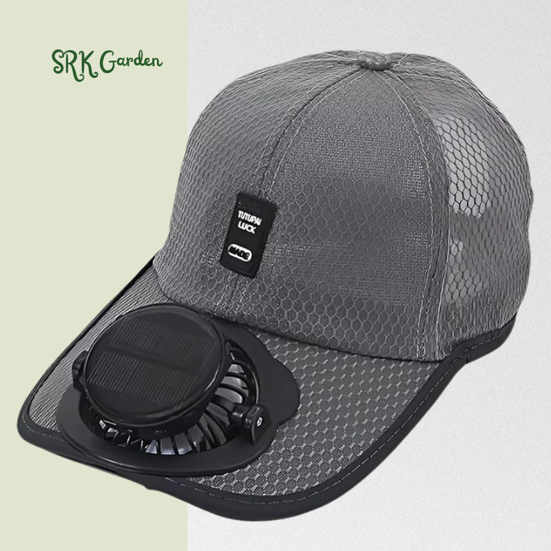 Cap with Solar Fan – UV Protection Wide Brim Mesh Cap, Solar & USB Powered for Outdoor