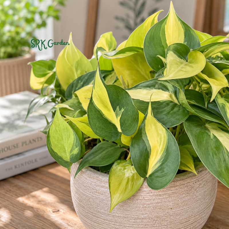 Philodendron Brasil, Variegated Houseplant, Philodendron Cuttings, Live Tropical Plant in 4" pot