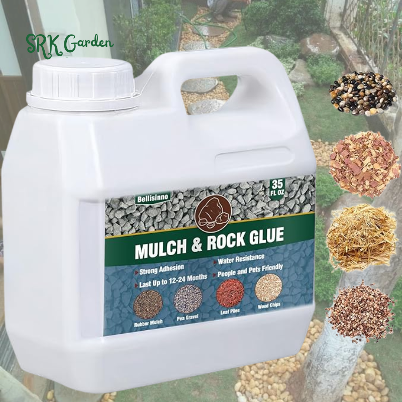 Mulch Rock Glue for Landscaping, Clear Gravel Binder Non-Toxic and Pet-Friendly
