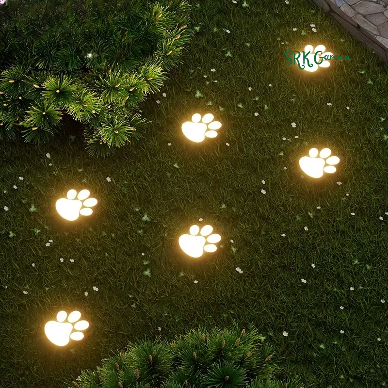 LED Solar Outdoor Light Waterproof Animal Paw Print Lamp for Garden Lawn Patio Summer Camping Home Decor