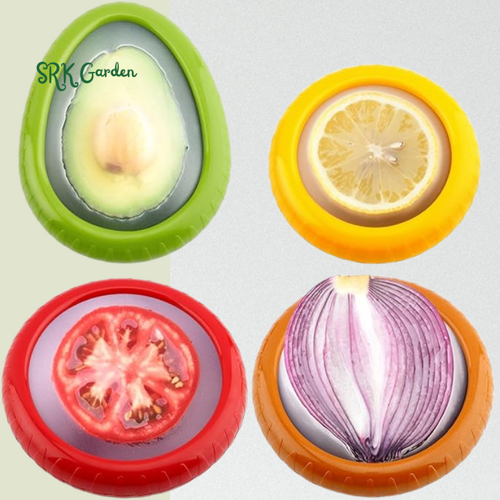 Avocado Saver and Tomato Holder - Set of 4 Reusable Storage Containers