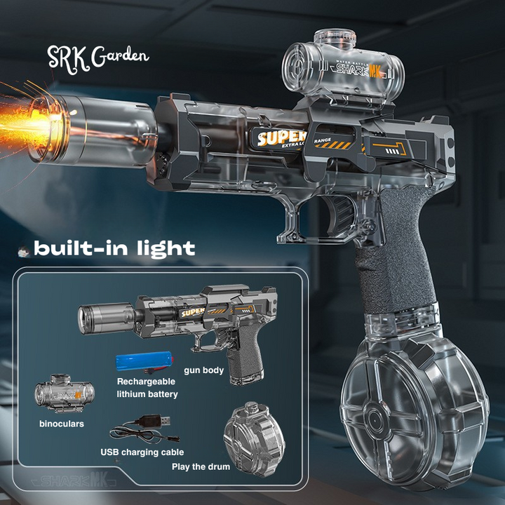 Electric Water Gun Fire Flash Upgraded, 320 Capacity Water for Kids Adults