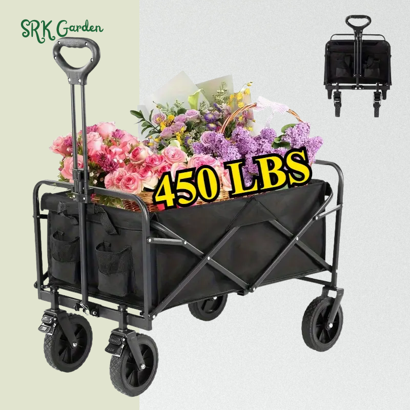 Camping Trolley: Foldable, Large-Sized Outdoor Camping Cart for Picnics and Gardener