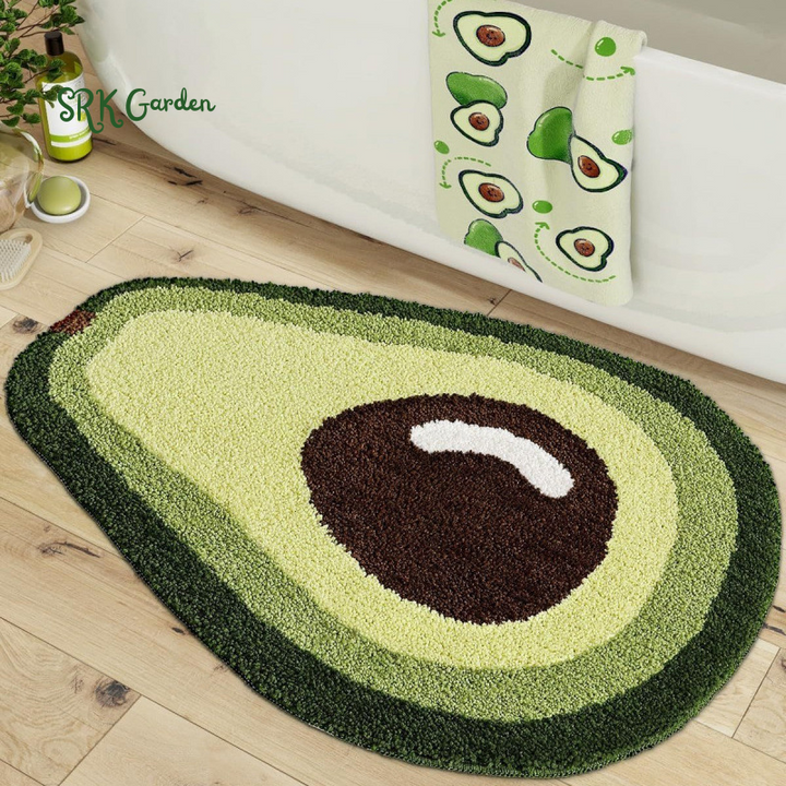 Cute Fruit-Shaped Absorbent Bathroom Mat – Soft Faux Cashmere, Anti-Dirt Entry Rug, Easy-Clean Door Mat