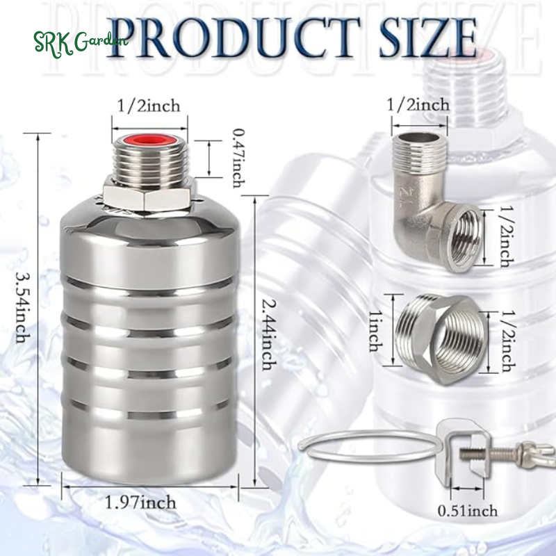 Float Valve,1/2" to 1'' water level control float valve 304 Stainless Steel