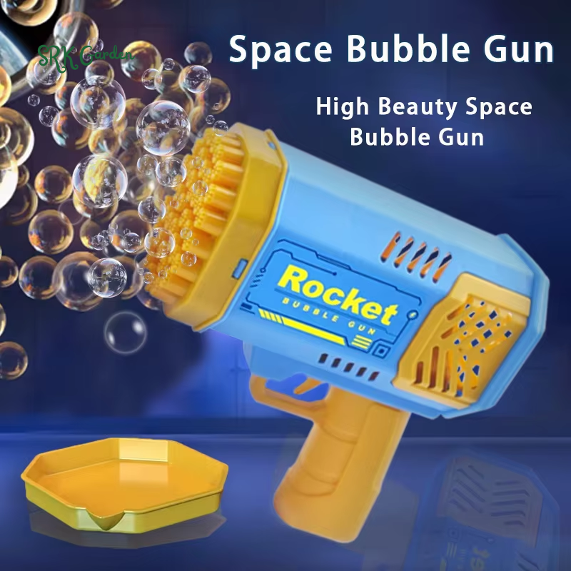 Automatic Bubble Blaster with LED Light Show, Rocket Launcher Toy Gun for Outdoor Indoor Party Fun