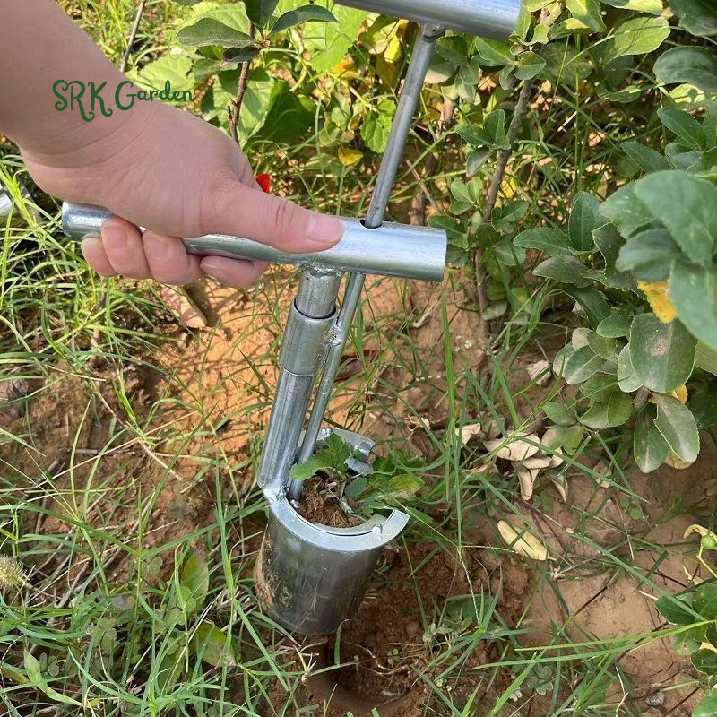 Handheld Garden Barrel Transplanter Stainless Steel Digging Seedlings Artifact Agricultural Puncher