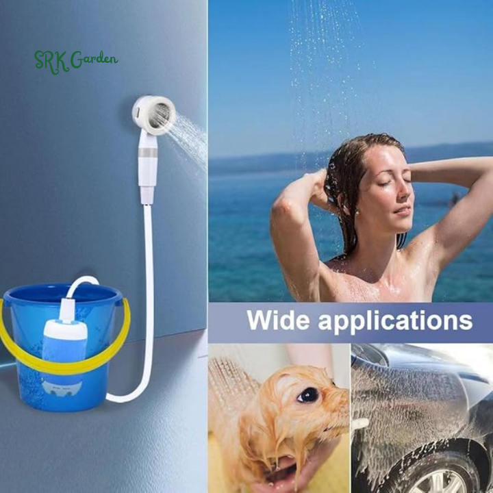 Camping Shower Pump - Rechargeable Outdoor Shower Head Sprayer