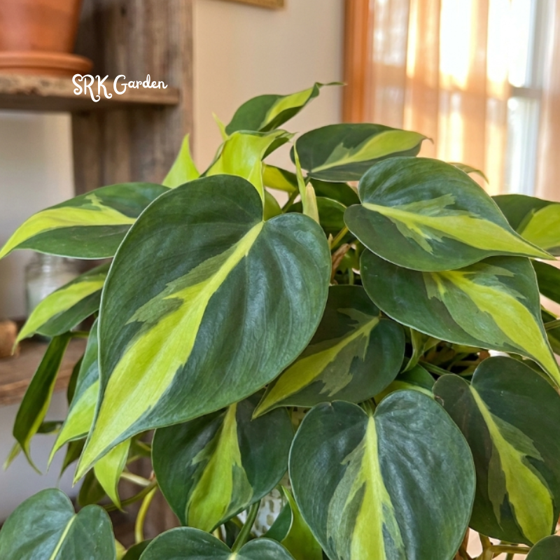 Philodendron Brasil, Variegated Houseplant, Philodendron Cuttings, Live Tropical Plant in 4" pot