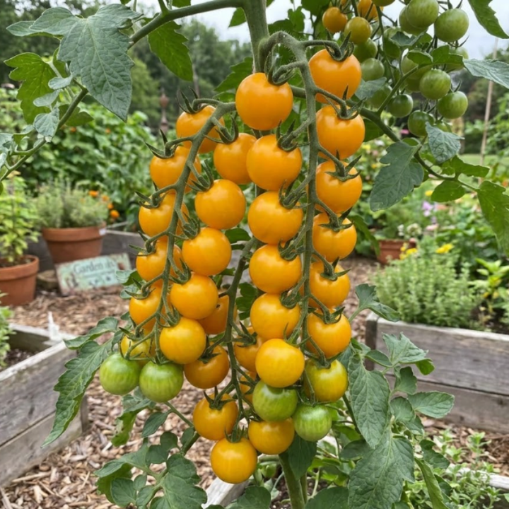 Sunshine Cherry Tomato Seeds – Tropical Sunset, Yellow Gooseberry & White Cherry
