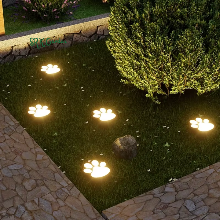 LED Solar Outdoor Light Waterproof Animal Paw Print Lamp for Garden Lawn Patio Summer Camping Home Decor