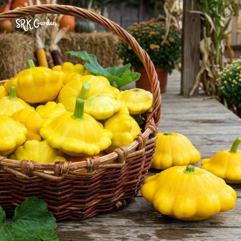 20+ Organic Yellow Bush Scallop Summer Squash Seeds