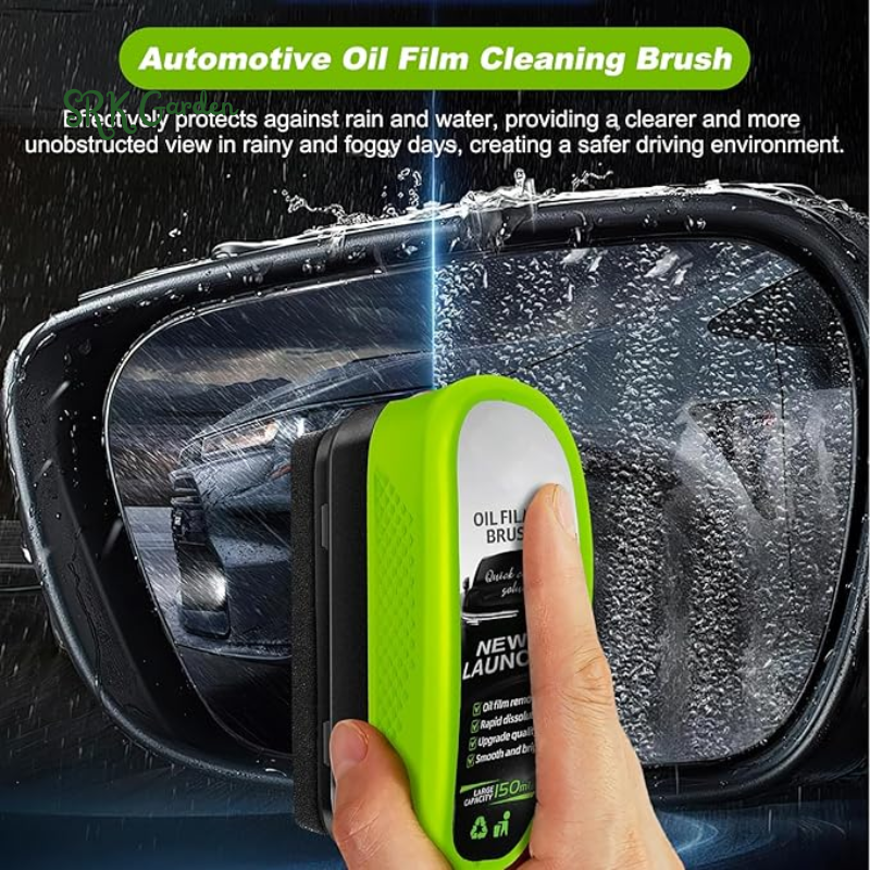 Upgrade Automotive Oil Film Cleaning Brush, 2025 New 2.0 Green Car Glass Oil Film Remover | 2 PCS