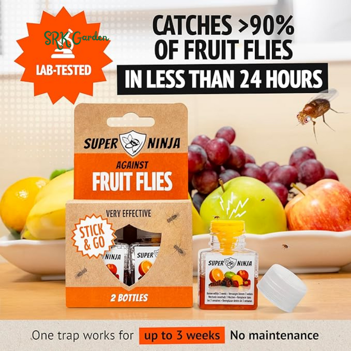 Super Ninja Fruit Fly Traps for Indoors - 1 Pack, Highly Effective Fruit Fly Catcher for Indoor