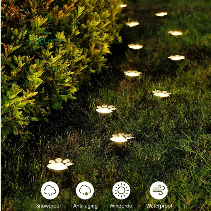 LED Solar Outdoor Light Waterproof Animal Paw Print Lamp for Garden Lawn Patio Summer Camping Home Decor