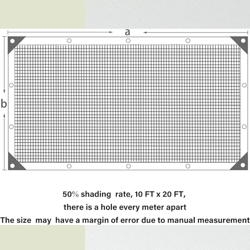 Black Shade Cloth, 10 x 20 FT Durable Mesh Tarp with Grommets, Garden Sunblock Shade Cloth