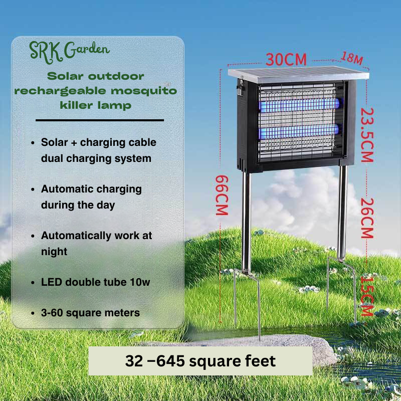 Solar Bug Zapper Outdoor, Waterproof, 4500V w/Smart Light Sensor