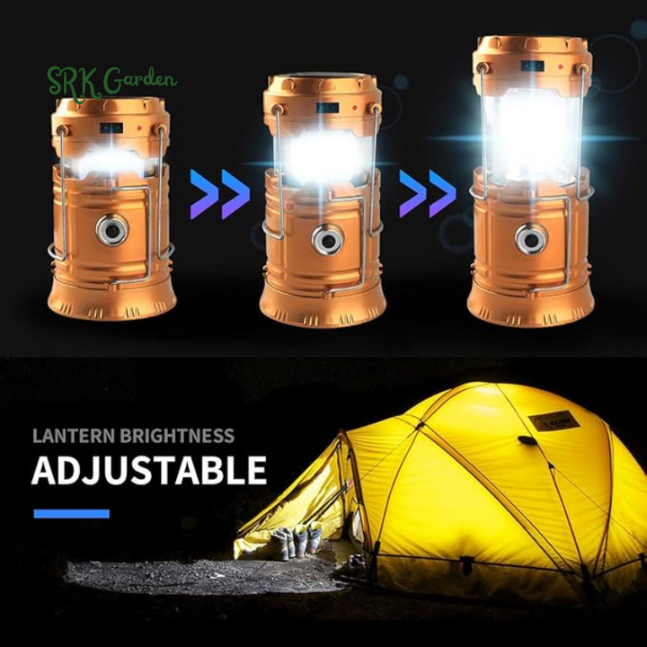LED Camping Lantern, Solar and Rechargeable Lantern Flashlight /Camp/Night Fishing/Emergency/Hurricanes