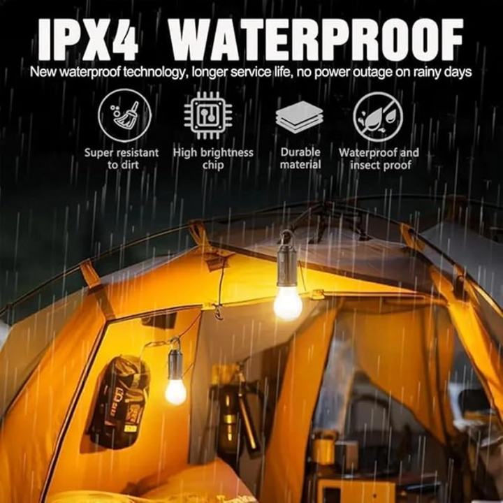 Solar Rechargeable Hooked Camping Light Outdoor