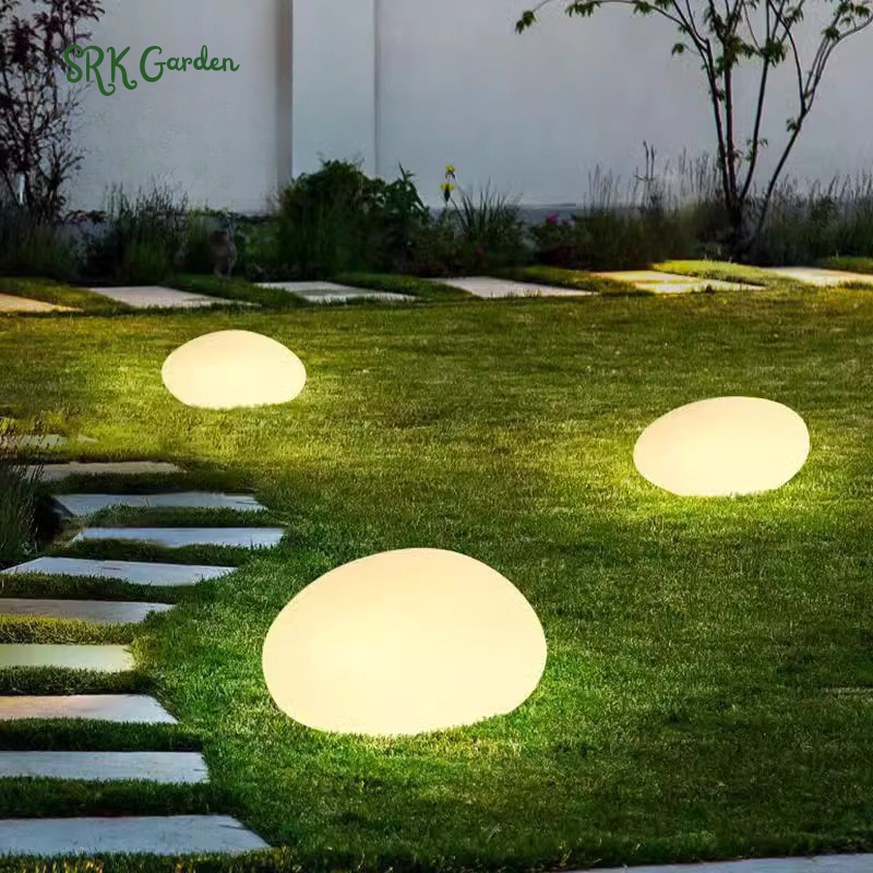 Plastic Pebble Shape Decorative Rock Solar Garden Lights Outdoor  Lights Waterproof
