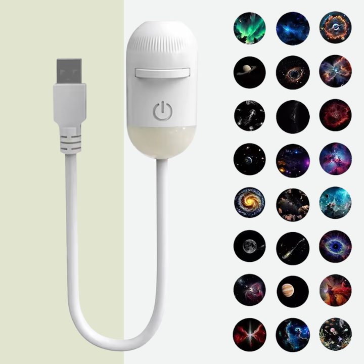 2-in-1 Galaxy Projector Night Light Multi Projection Films Starry Sky Night Light USB