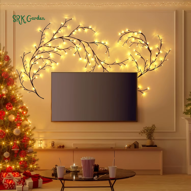 LED Bendable Flower Vine Lights, 8 Modes Rattan Tree Decorative Light, Night Light, For Wall Bedroom Indoor Outdoor Christmas