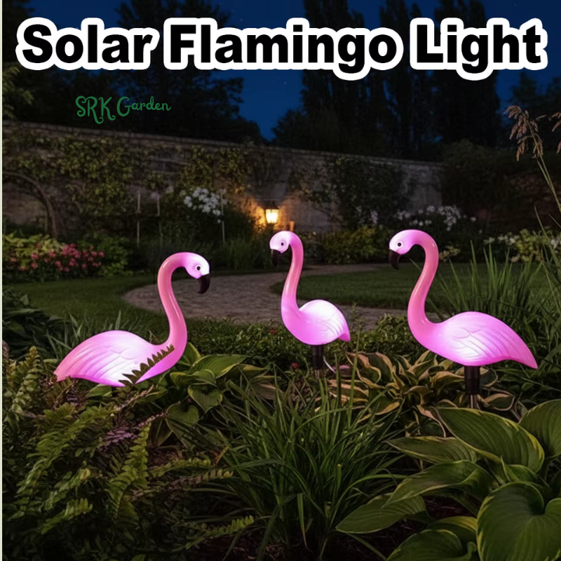 Solar Garden Light Creative Flamingo Landscape Lawn Lamps Waterproof Solar Pathway Courtyard Lights for Outdoor Lighting