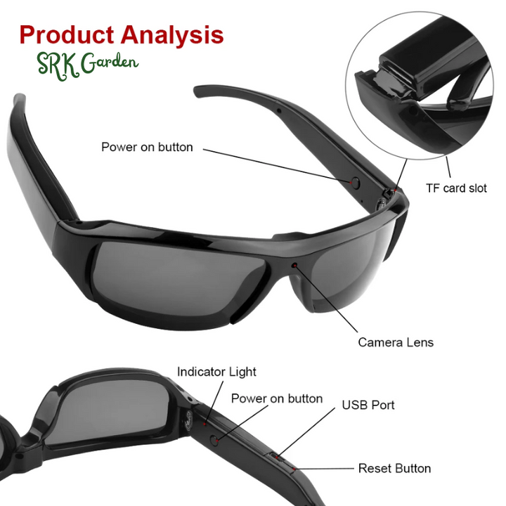 Glasses Camera HD 1080P Video Take Photo Outdoor Video Recorder Cycling