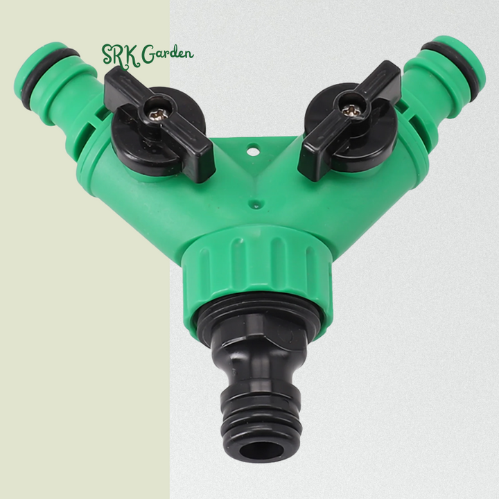 2 Way Garden Water Pipe Connectors Pipe Adapter Y Shape | Hose Splitter Valve Three Way Plastic With Switch