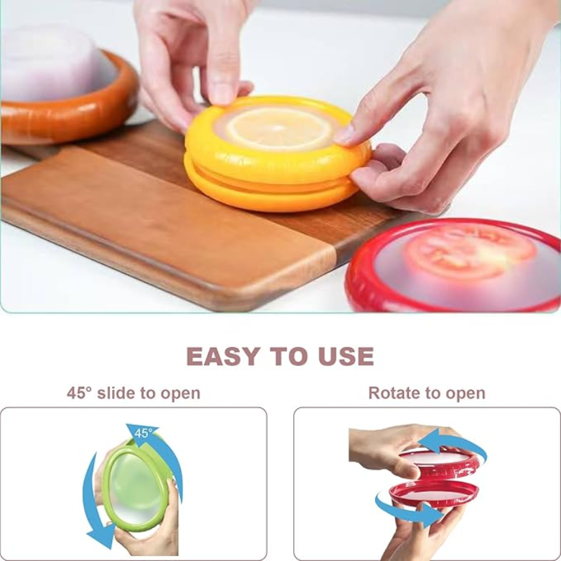 Avocado Saver and Tomato Holder - Set of 4 Reusable Storage Containers