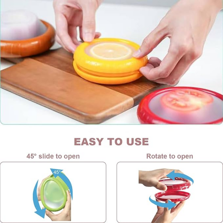 Avocado Saver and Tomato Holder - Set of 4 Reusable Storage Containers