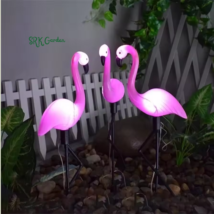Solar Garden Light Creative Flamingo Landscape Lawn Lamps Waterproof Solar Pathway Courtyard Lights for Outdoor Lighting