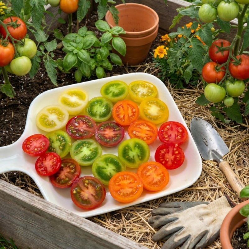 Colorful Cherry Tomato Seeds – Classic Red & Rainbow Mix.