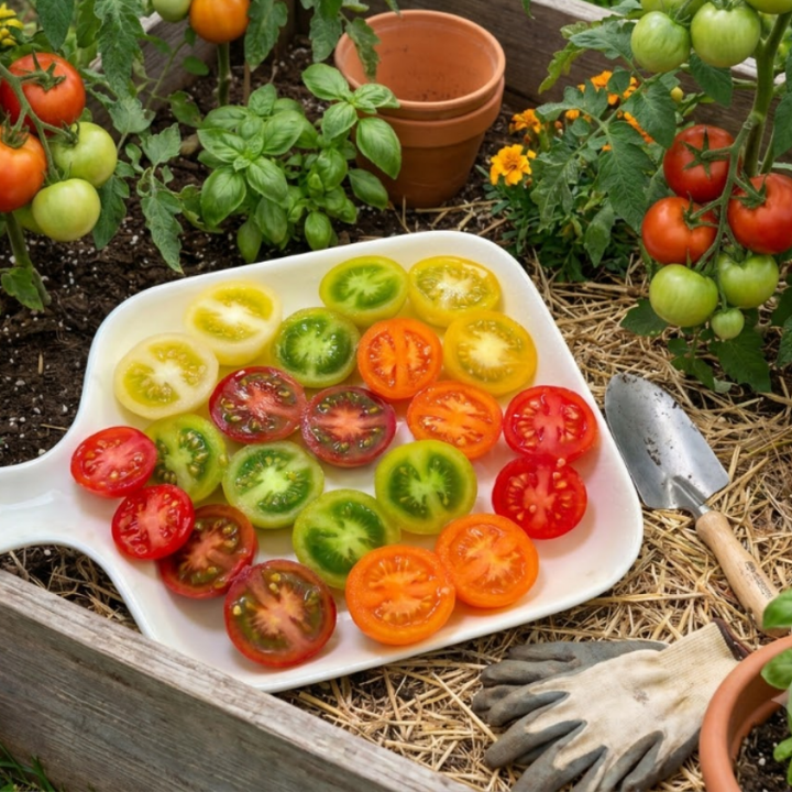 Colorful Cherry Tomato Seeds – Classic Red & Rainbow Mix.