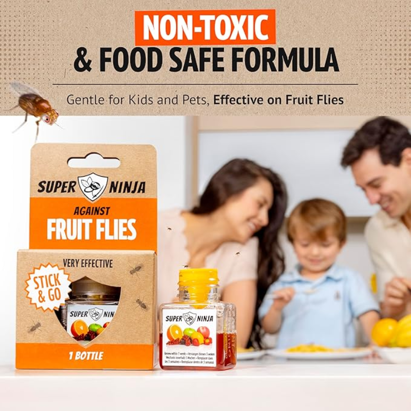 Super Ninja Fruit Fly Traps for Indoors - 1 Pack, Highly Effective Fruit Fly Catcher for Indoor