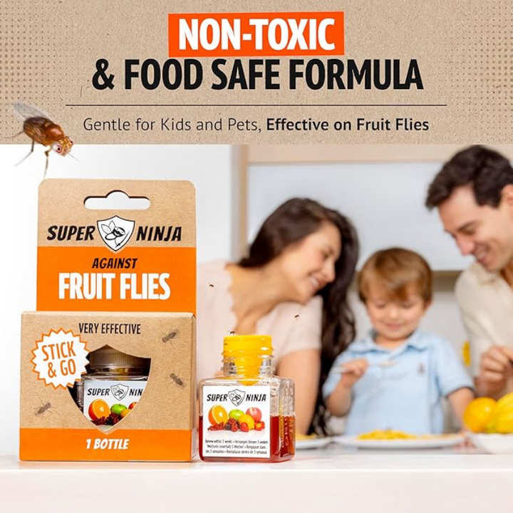 Super Ninja Fruit Fly Traps for Indoors - 1 Pack, Highly Effective Fruit Fly Catcher for Indoor