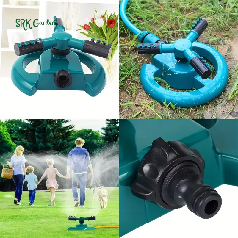 Three Arm 360 Degree Rotating Lawn Sprinkler, Garden Watering And Irrigation Tool