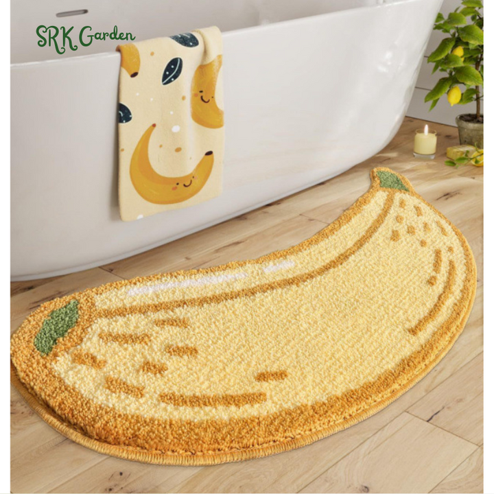 Cute Fruit-Shaped Absorbent Bathroom Mat – Soft Faux Cashmere, Anti-Dirt Entry Rug, Easy-Clean Door Mat