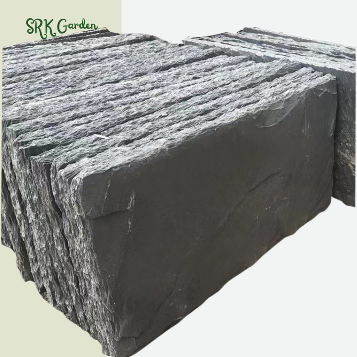 2 Packs Natural Bluestone Stepping Stones – Irregular Garden Paving Slabs, Decorative Footpath Stones for Lawns, Courtyards, and Villas