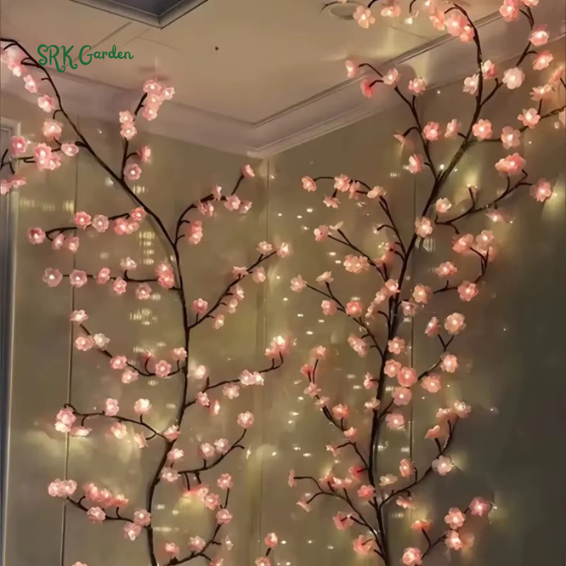 LED Bendable Flower Vine Lights, 8 Modes Rattan Tree Decorative Light, Night Light, For Wall Bedroom Indoor Outdoor Christmas
