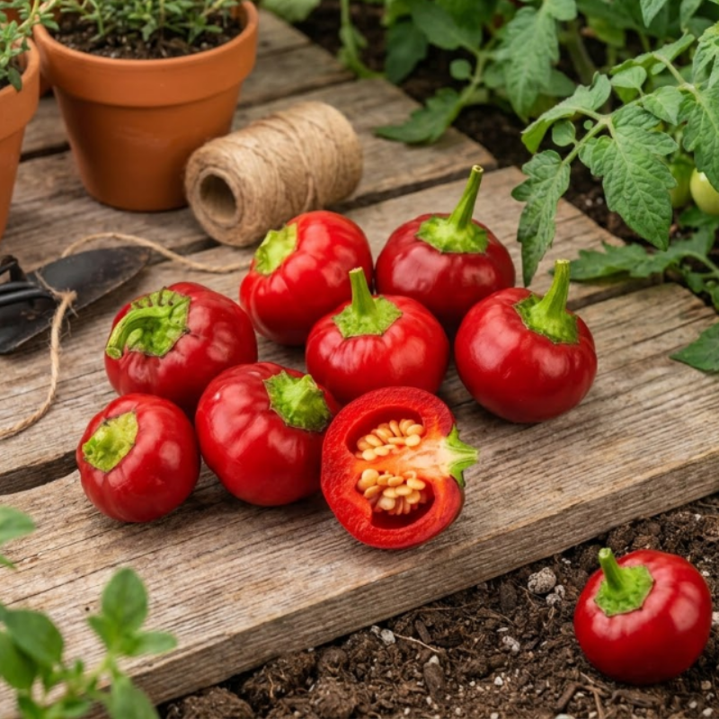 Medium Hot Pepper Seeds – Jalapeño, Serrano & Red Hot Cherry Peppers, Heirloom Chili Seeds
