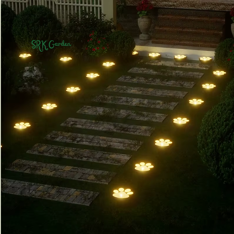 LED Solar Outdoor Light Waterproof Animal Paw Print Lamp for Garden Lawn Patio Summer Camping Home Decor