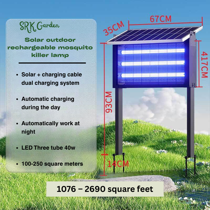 Solar Bug Zapper Outdoor, Waterproof, 4500V w/Smart Light Sensor