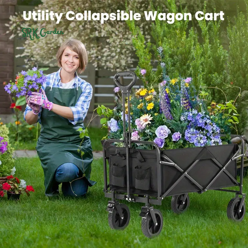 Camping Trolley: Foldable, Large-Sized Outdoor Camping Cart for Picnics and Gardener