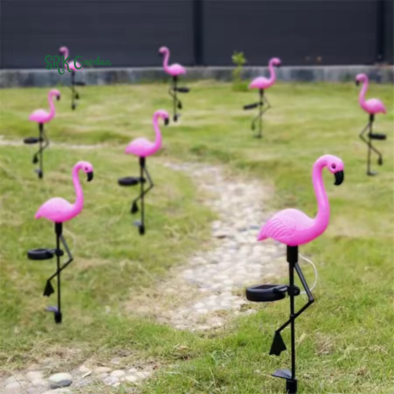 Solar Garden Light Creative Flamingo Landscape Lawn Lamps Waterproof Solar Pathway Courtyard Lights for Outdoor Lighting