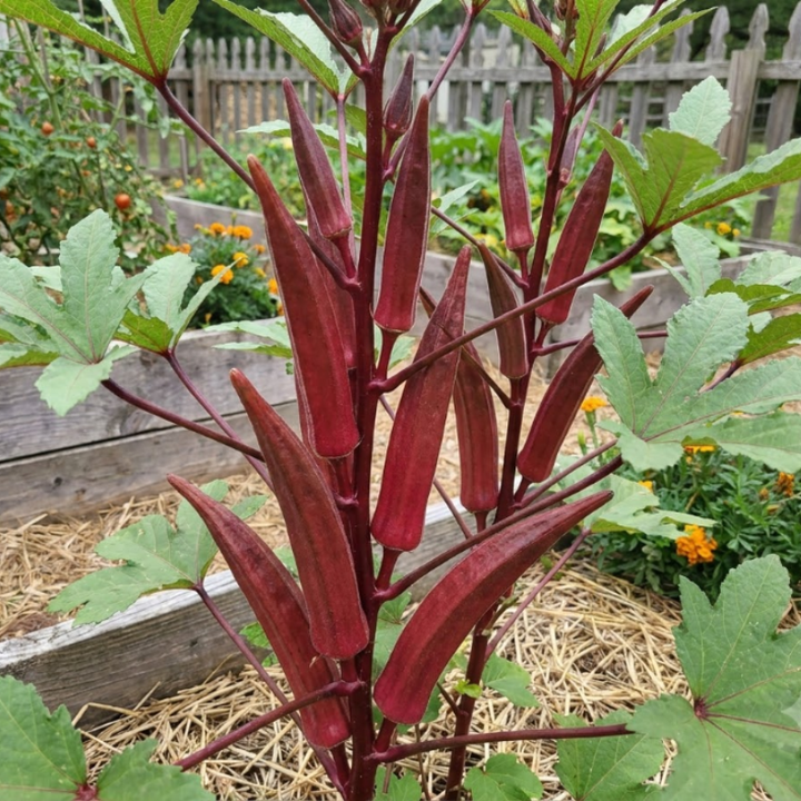Red & Green Okra Seeds – Red Burgundy and Clemson Spineless