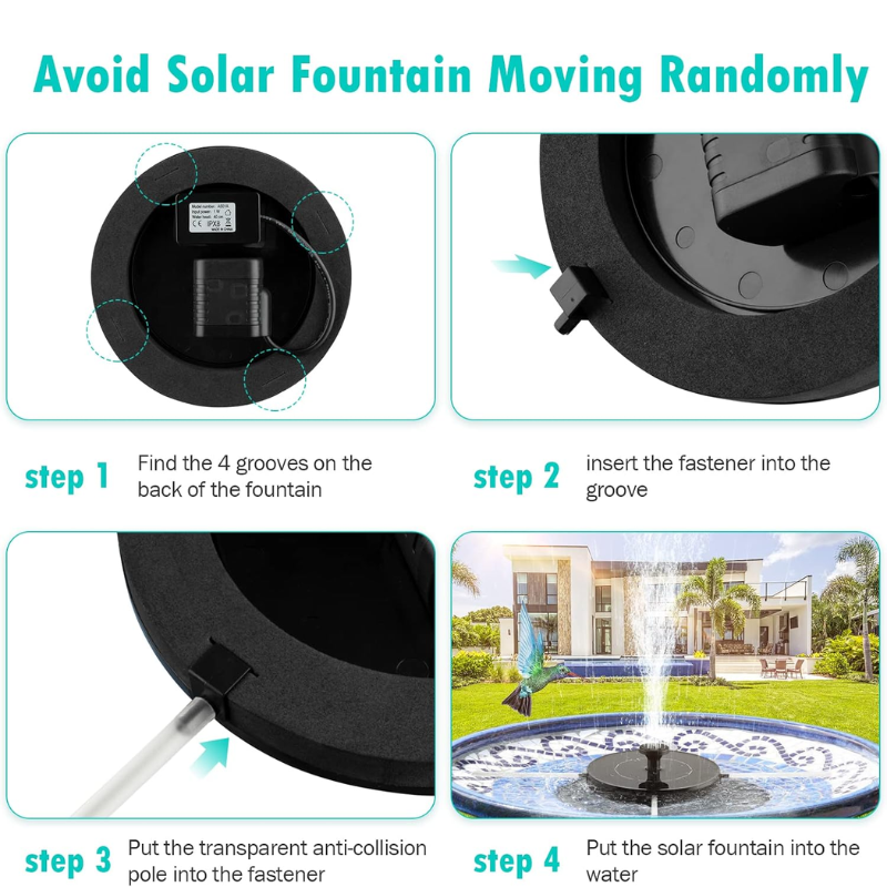 Solar Bird Bath Fountains Pump | Fountain with 6 Nozzle