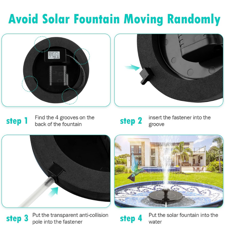 Solar Bird Bath Fountains Pump | Fountain with 6 Nozzle